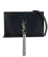 Embossed Kate Tassel Wallet On Chain, &pound;1,200, Handbags, Navy, Leather, Front view